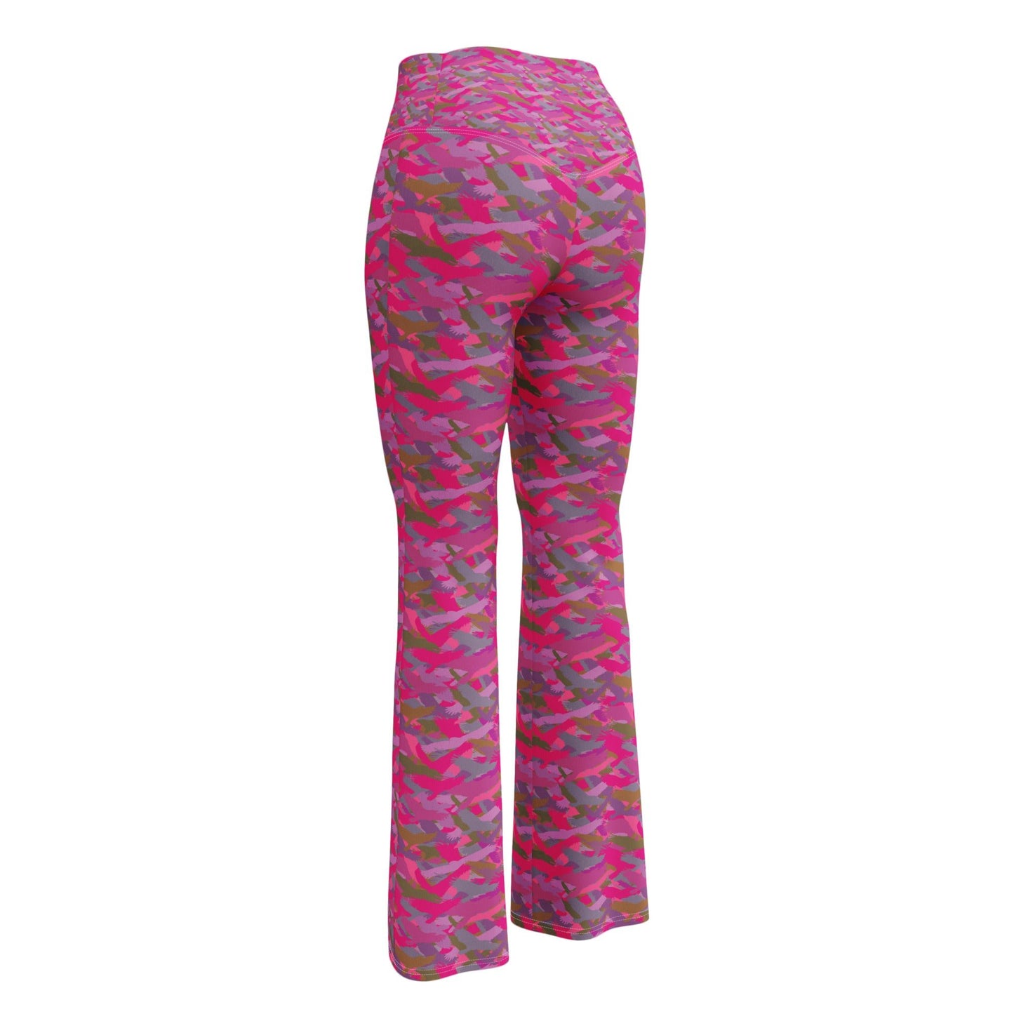 Bald Eagle Camo in Pinks and Purple Flare leggings - Alfano Dry Goods