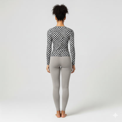 Chequered Splat Long Sleeve Tshirt