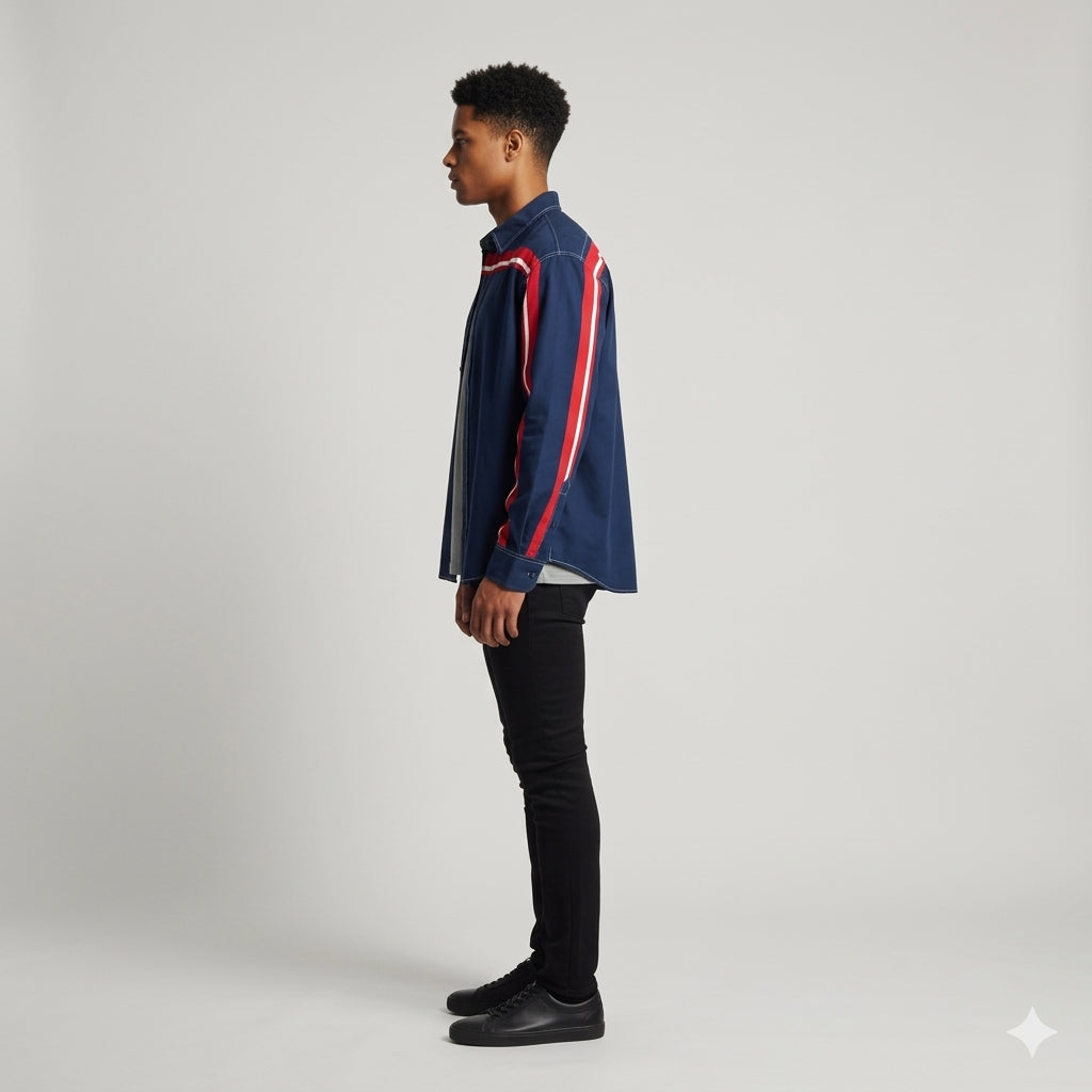 Red Sox Blue MotoStripe™ Oversize Men's