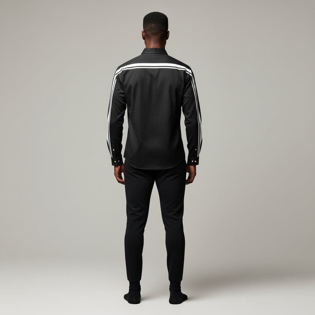 Black MotoStripe™ Slim Fit Men's Shirt