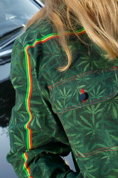 The Rasta MotoStripe™ Leaf Camo Chore Coat 🌿❤️💛💚