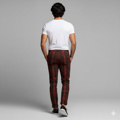 Tartan Race Green MotoStripe™ Pegged Trousers Copy