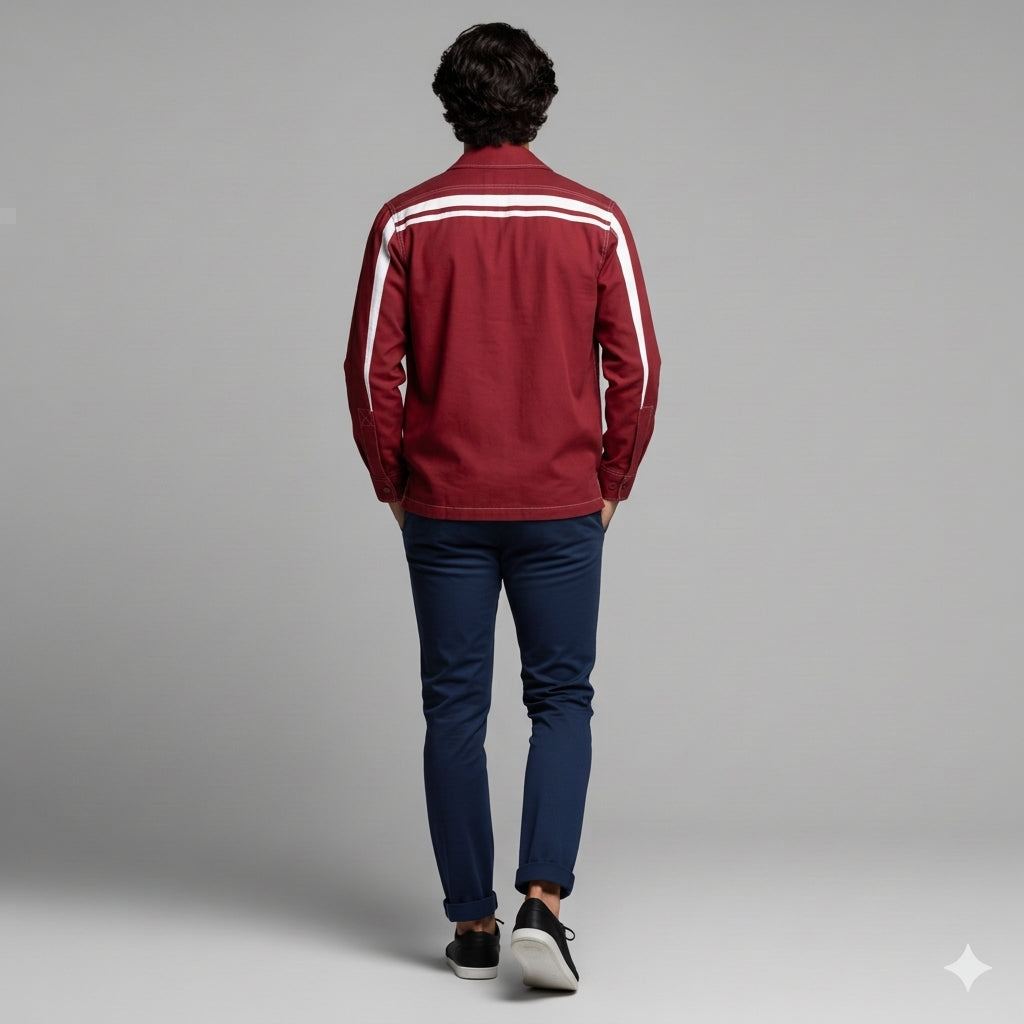 Crimson MotoStripe™ Snap shirt