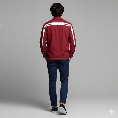 Crimson MotoStripe™ Snap shirt