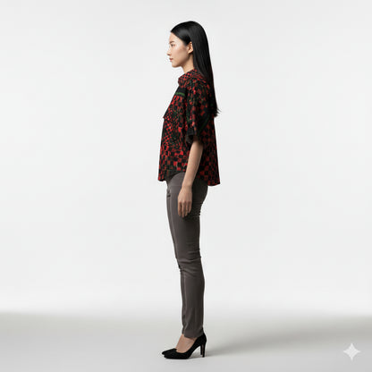 Tartan Chequed Splat MotoStripe™ Kimono Jacket