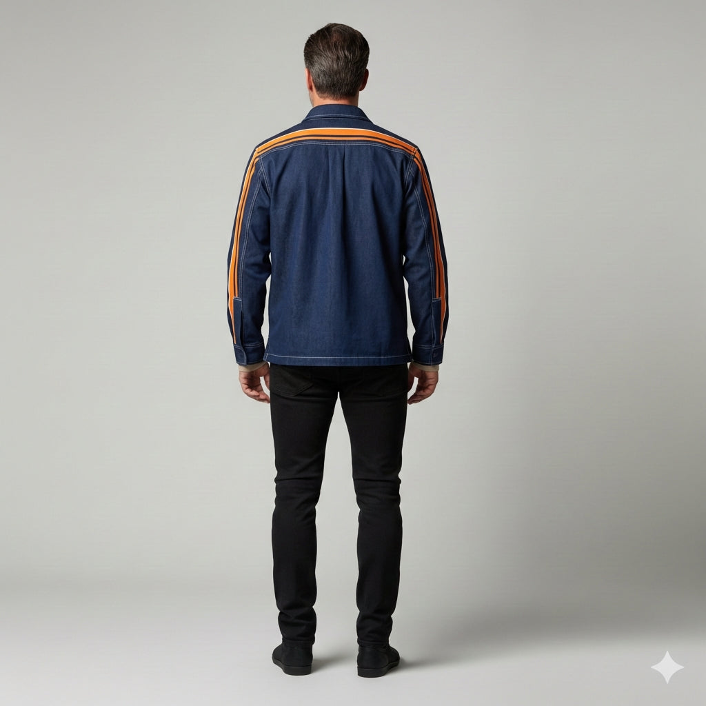 Navy & Orange MotoStripe™ Shirt Jacket Copy