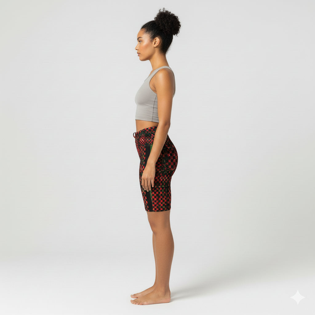Chequered Splat MotoStripe™ Jean Shorts