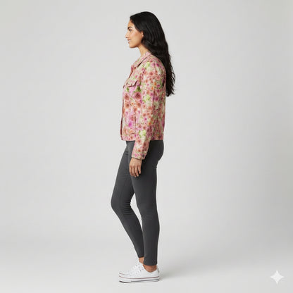 Rose & Hydrangea Women’s Jean Jacket 🌹🌸💚 