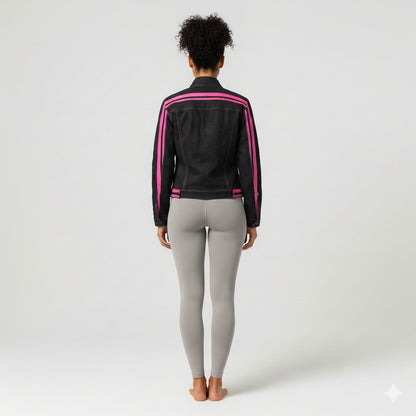 Pink MotoStripe™ Jean Jacket 🖤💖🏁
