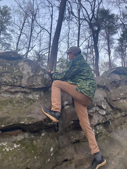 Forest Green🌲🧶Faux-Knit Denim Shirt Jacket 