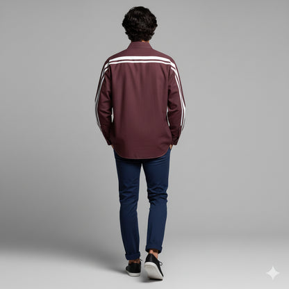 Maroon MotoStripe™ Oversized Men's Shirt
