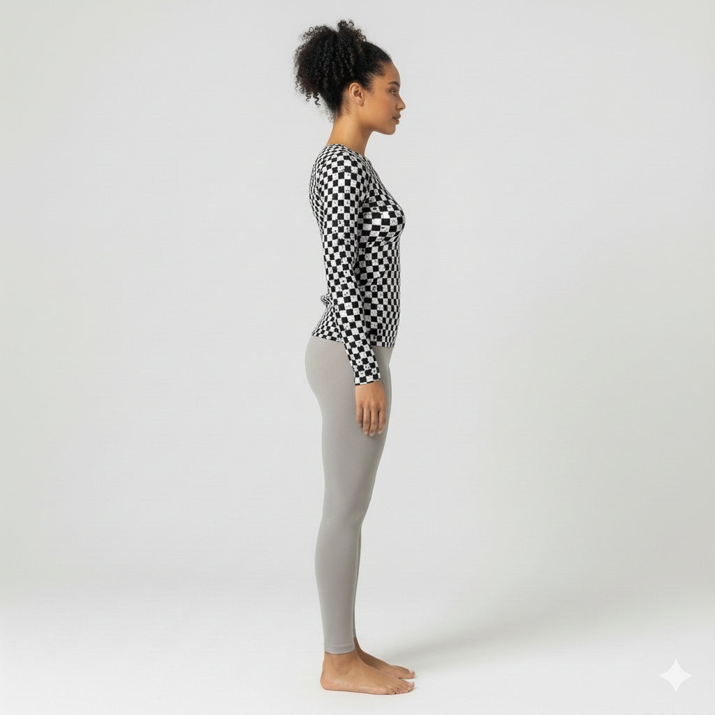 Chequered Splat Long Sleeve Tshirt