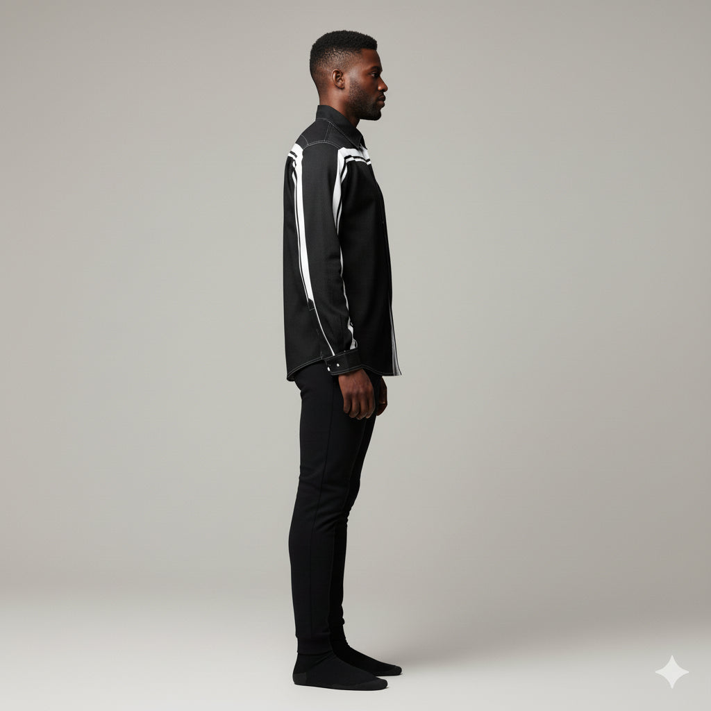 Black MotoStripe™ Slim Fit Men's Shirt