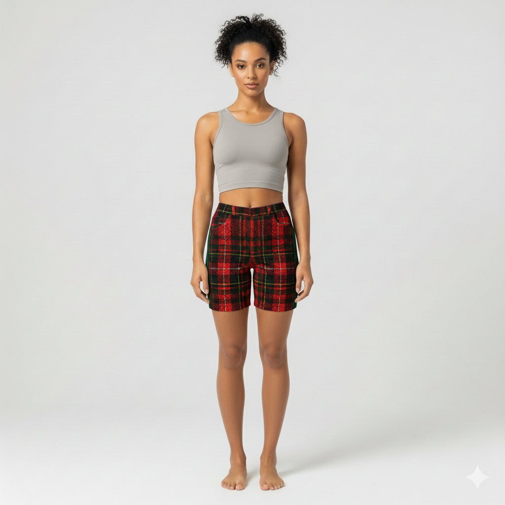 Leopard Tartan MotoStripe™ Women's Shorts
