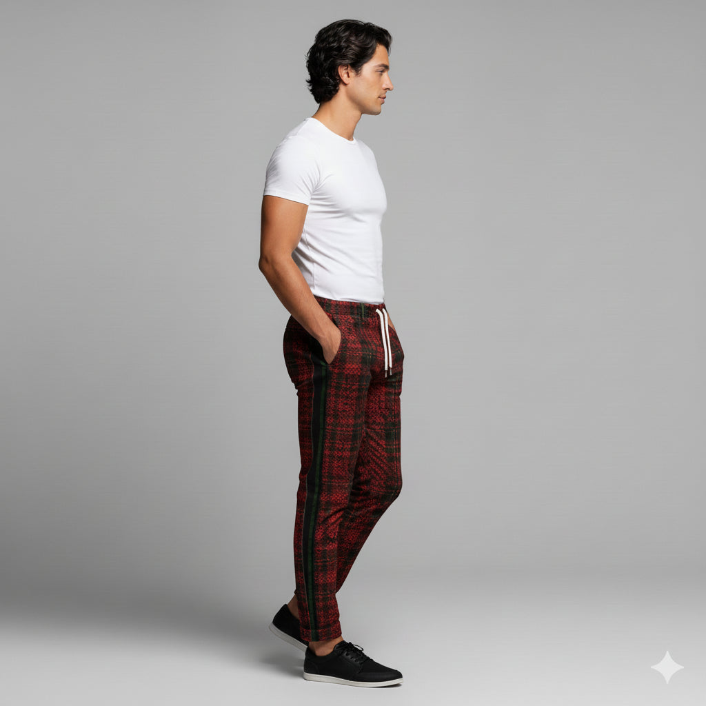 Tartan Race Green MotoStripe™ Pegged Trousers Copy