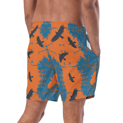 Ginger Gem Crows in Flight men's swim trunks - Alfano Dry Goods