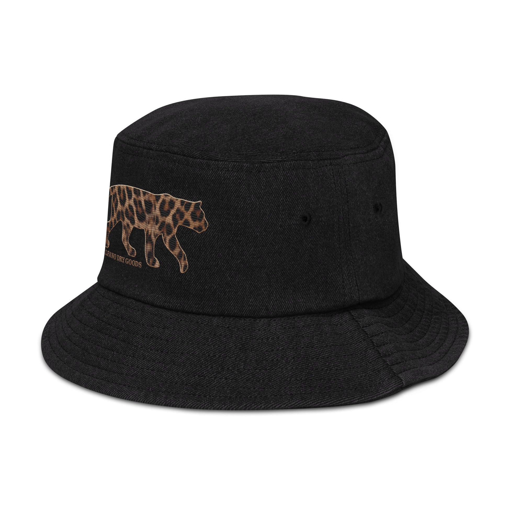 Leopard Stitch Denim bucket hat - Alfano Dry Goods