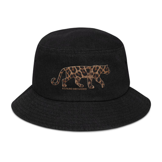 Leopard Stitch Denim bucket hat - Alfano Dry Goods