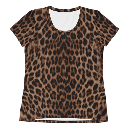 Leopard Women's Athletic T - shirt - Alfano Dry Goods