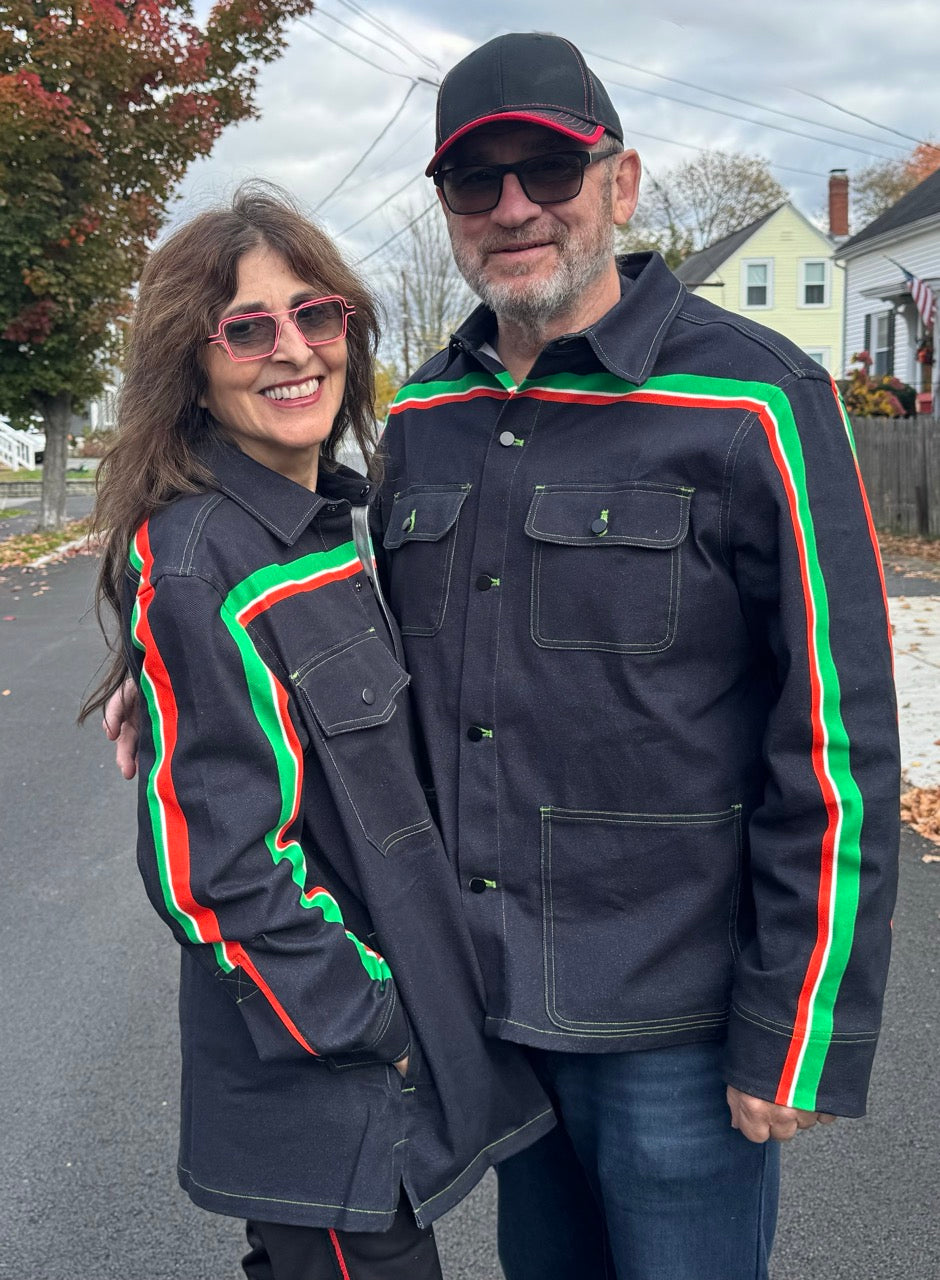 Italy MotoStripe™ Denim Chore Coat 🇮🇹⚫✨