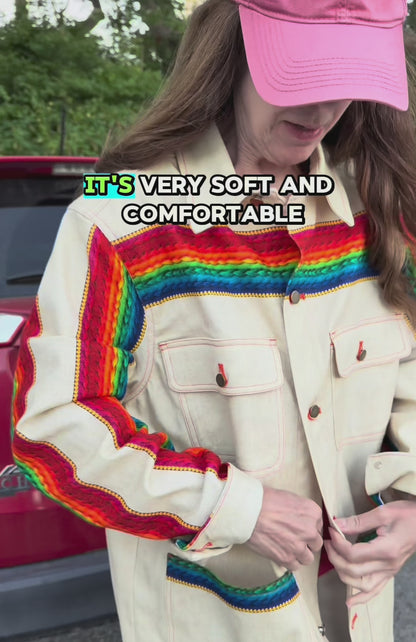 Rainbow MotoStripe™ Chore Coat 🌈🧵✨