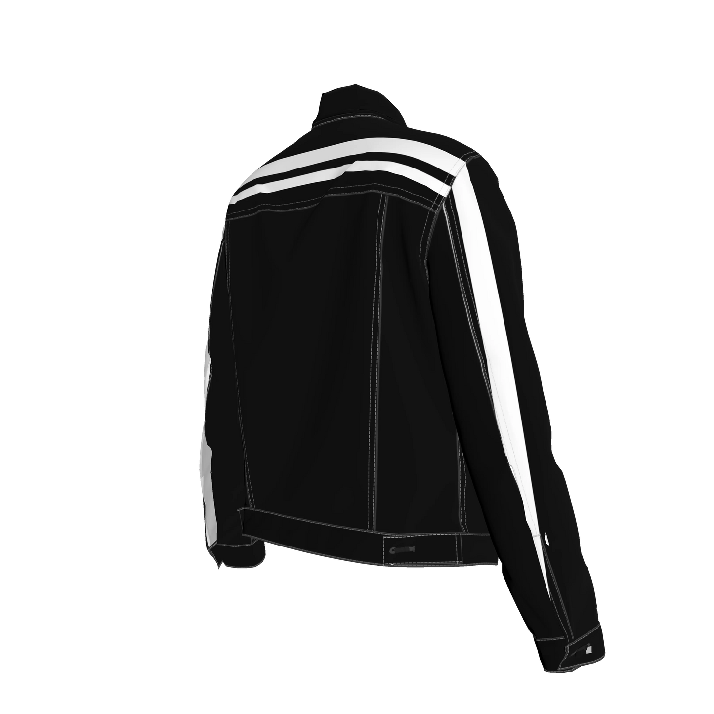 Black and White Stripe Women's Jean Jacket