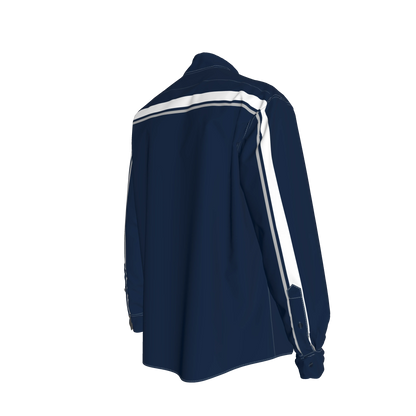 Navy MotoStripe™ Oversized Men’s Button-Down Shirt 💙⚡