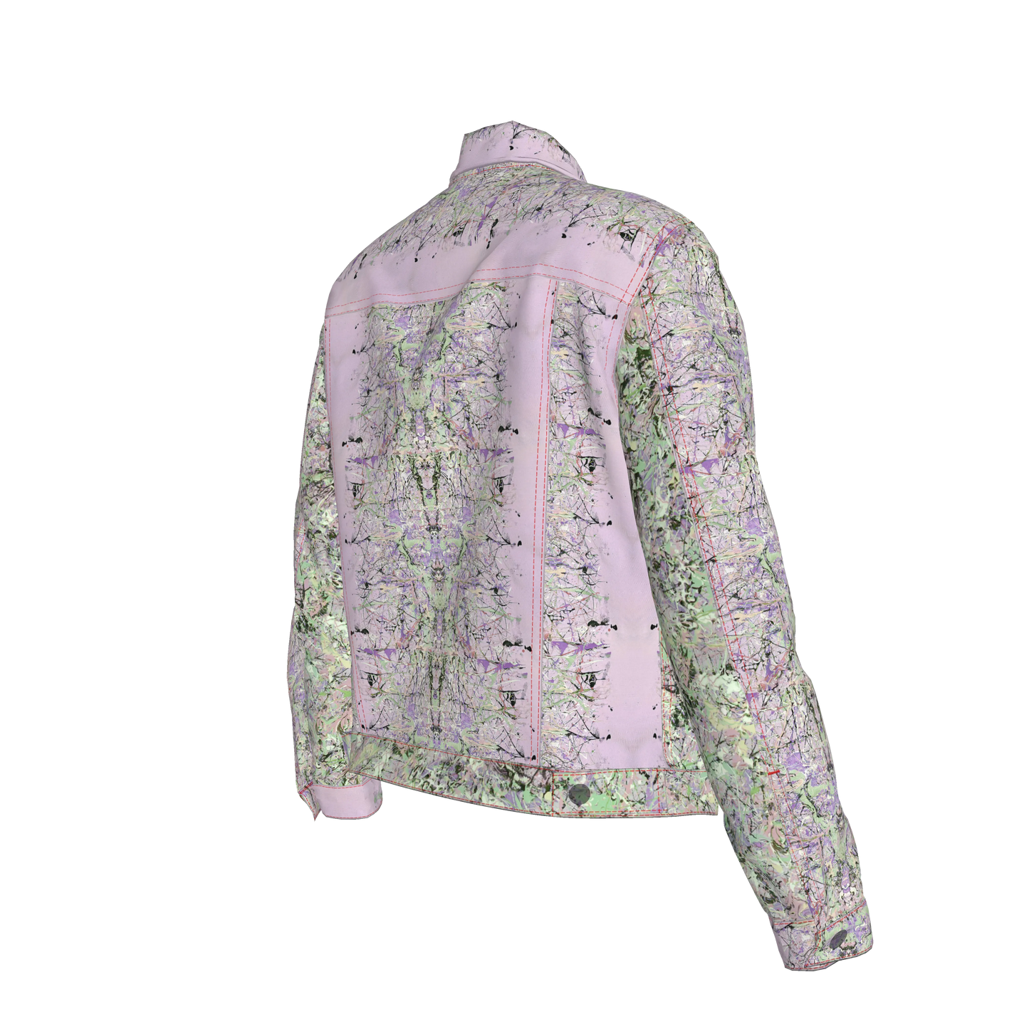 💜 Lilac & Green Splatter Canvas Jean Jacket