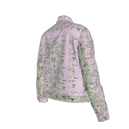 💜 Lilac & Green Splatter Canvas Jean Jacket