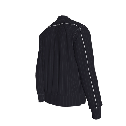 The Navy Pinstripe Snap Fleece Baseball Jacket ⚾💙