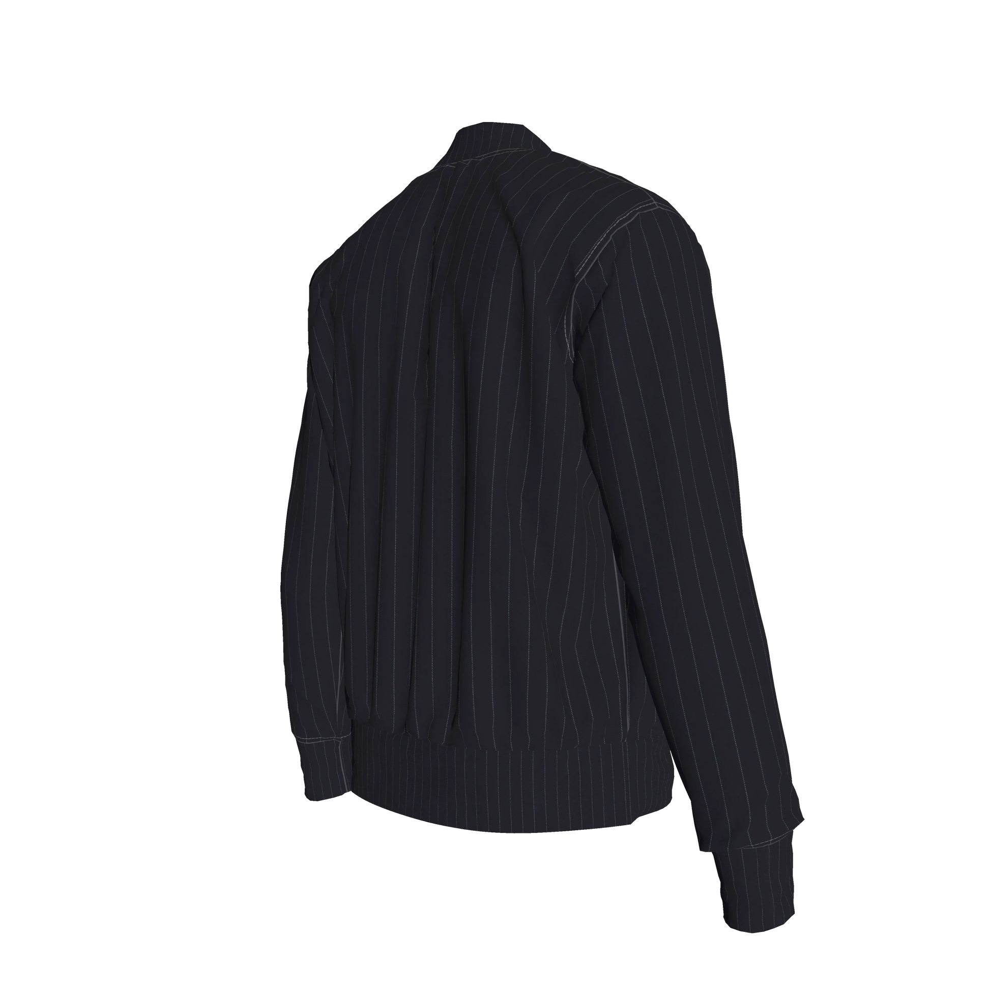 The Navy Pinstripe Snap Terry Baseball Jacket ⚾💙