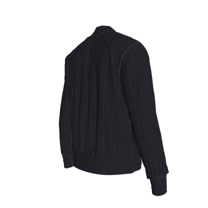 The Navy Pinstripe Snap Terry Baseball Jacket ⚾💙