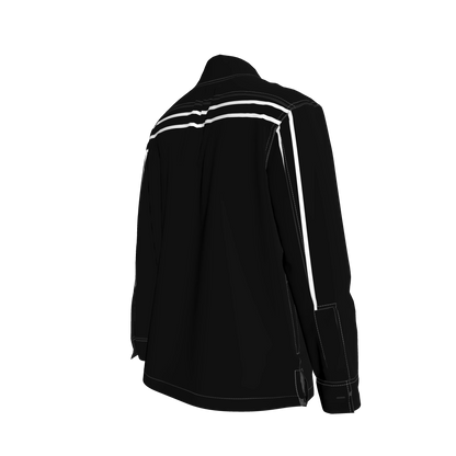 Black MotoStripe™ Organic Cotton Snap Shirt 