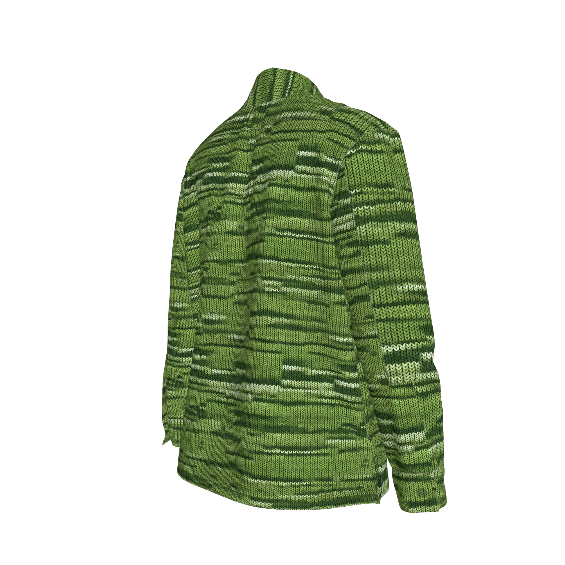 Green🌱🧶Knit Shirt Jacket — Variegated Corduroy Faux Knit 🌿🟩