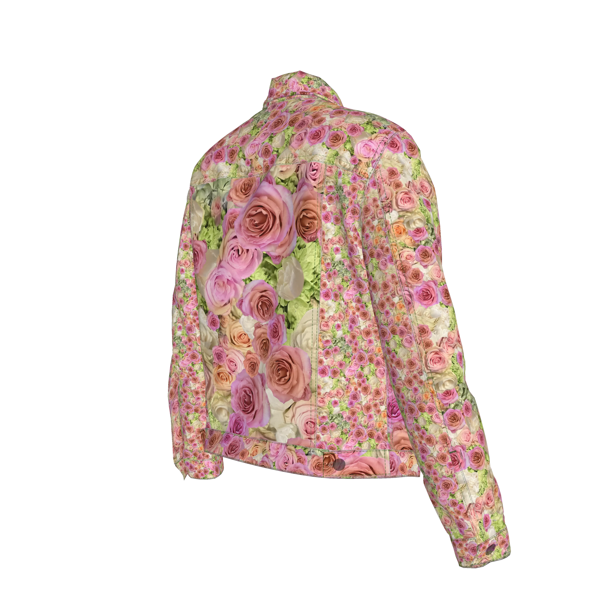 Rose & Hydrangea Women’s Jean Jacket 🌹🌸💚 
