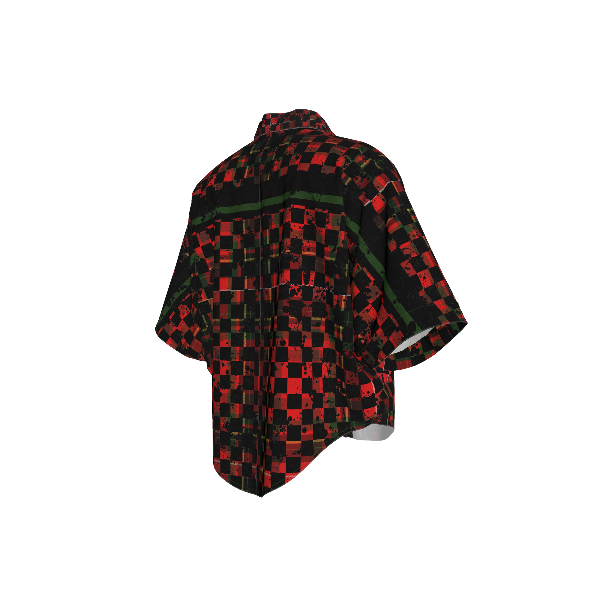 Tartan Chequed Splat MotoStripe™ Kimono Jacket