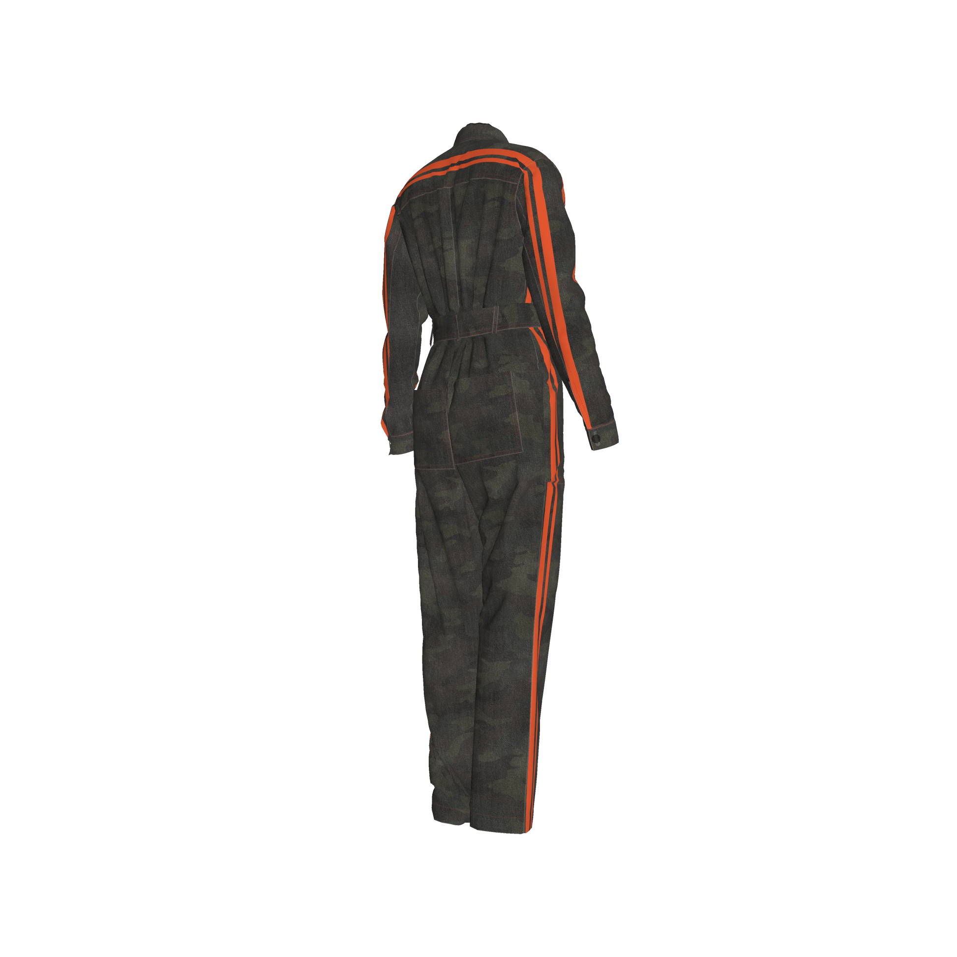The Army Green Camo + Orange MotoStripe™ Jumpsuit