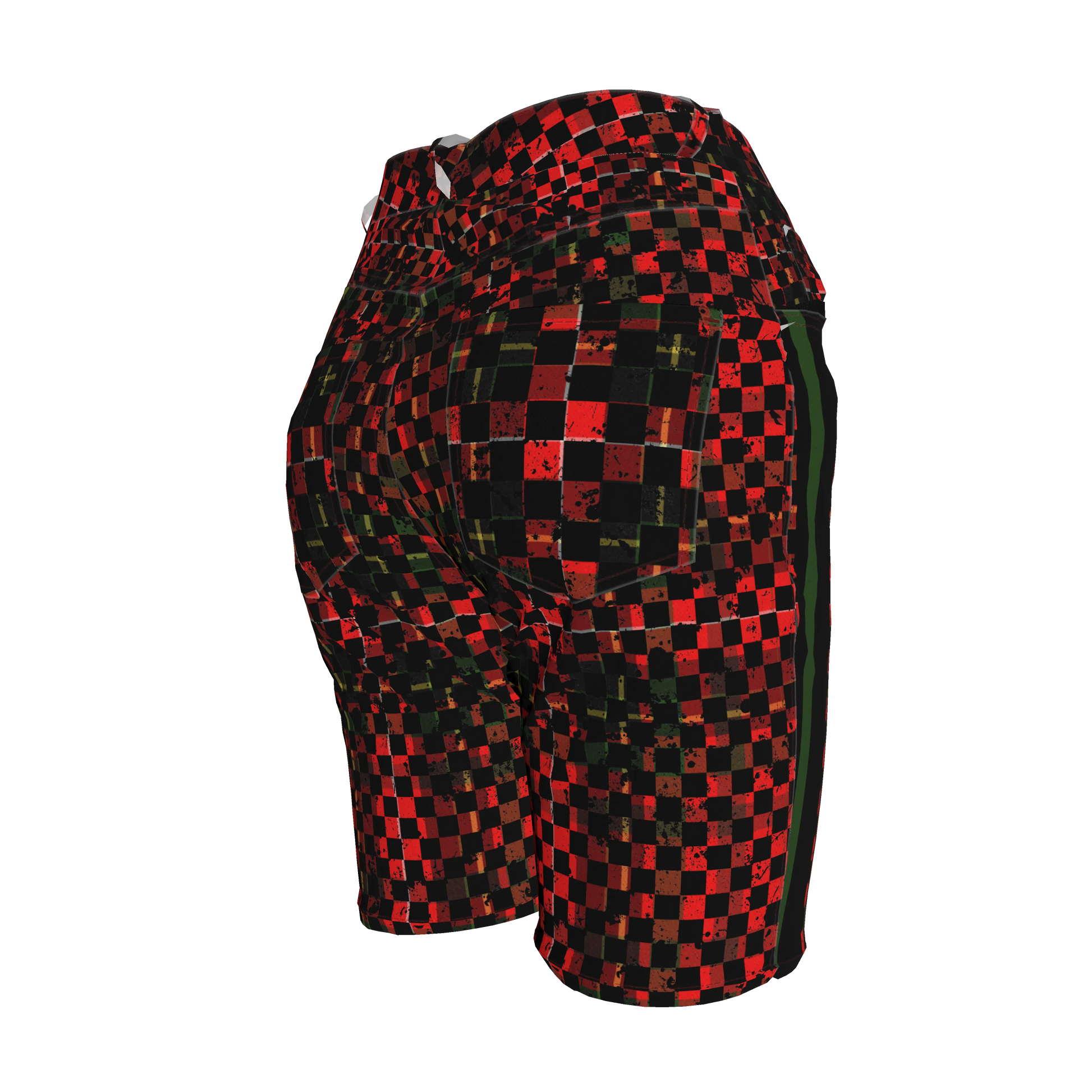 Chequered Splat MotoStripe™ Jean Shorts