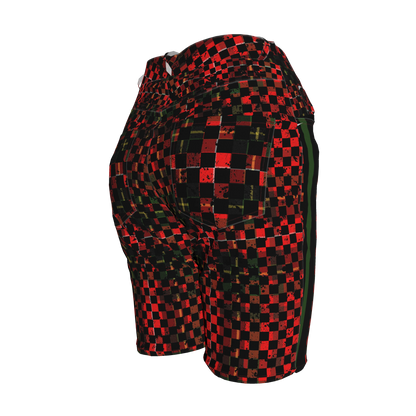 Chequered Splat MotoStripe™ Jean Shorts
