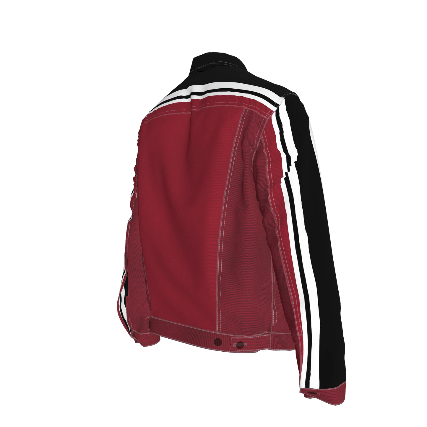 Crimson MotoStripe™ Jean Jacket