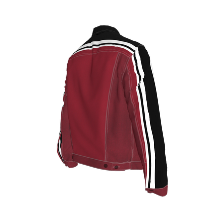 Crimson MotoStripe™ Jean Jacket