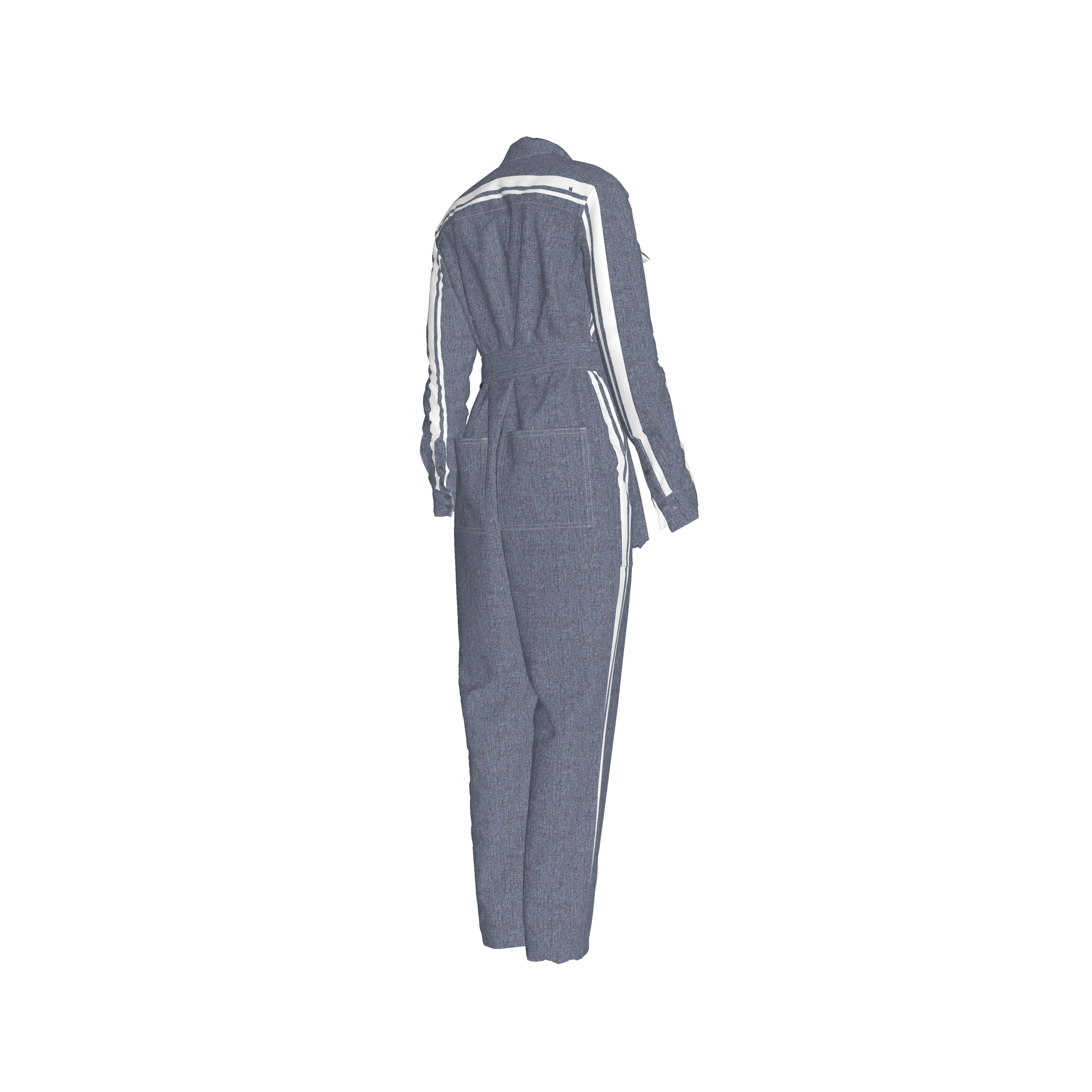Acid Denim MotoStripe™ Button Jumpsuit