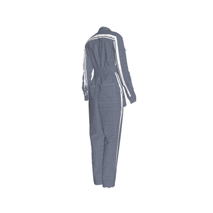 Acid Denim MotoStripe™ Button Jumpsuit