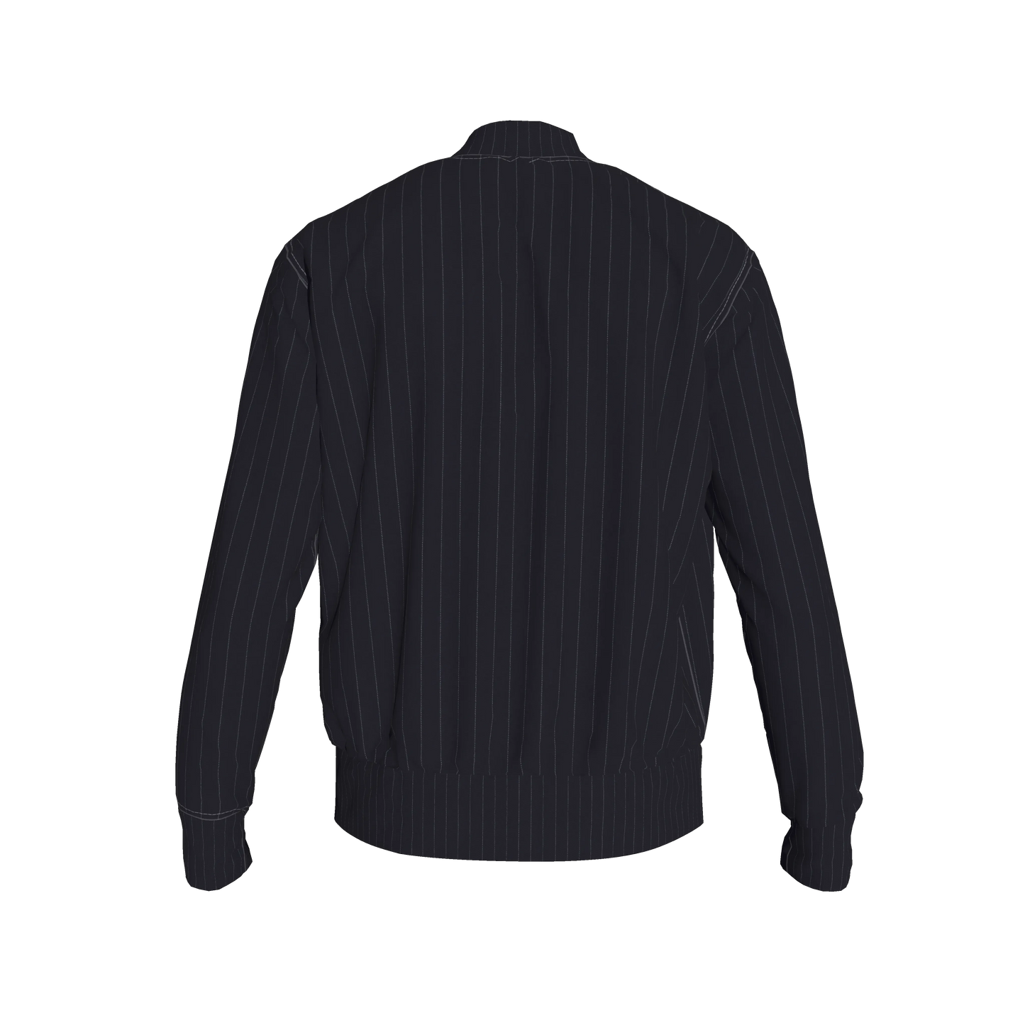 The Navy Pinstripe Snap Terry Baseball Jacket ⚾💙