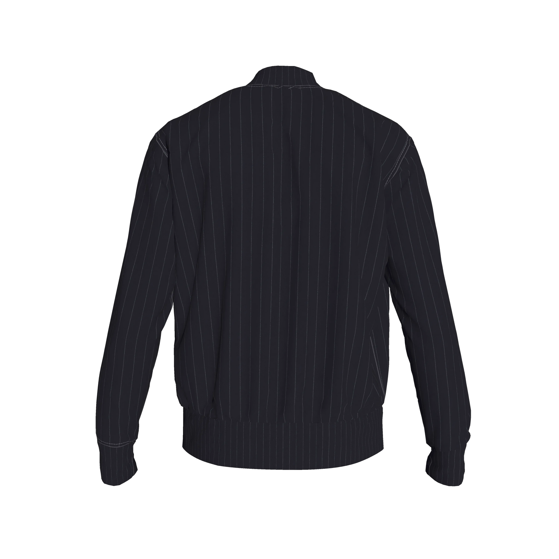 The Navy Pinstripe Snap Terry Baseball Jacket ⚾💙