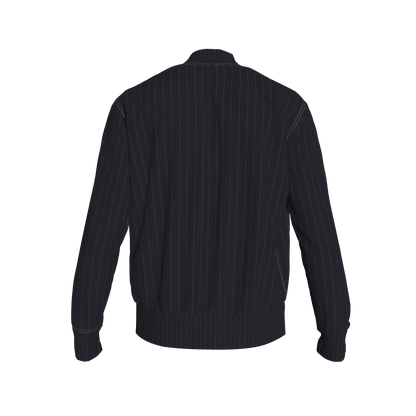 The Navy Pinstripe Snap Terry Baseball Jacket ⚾💙