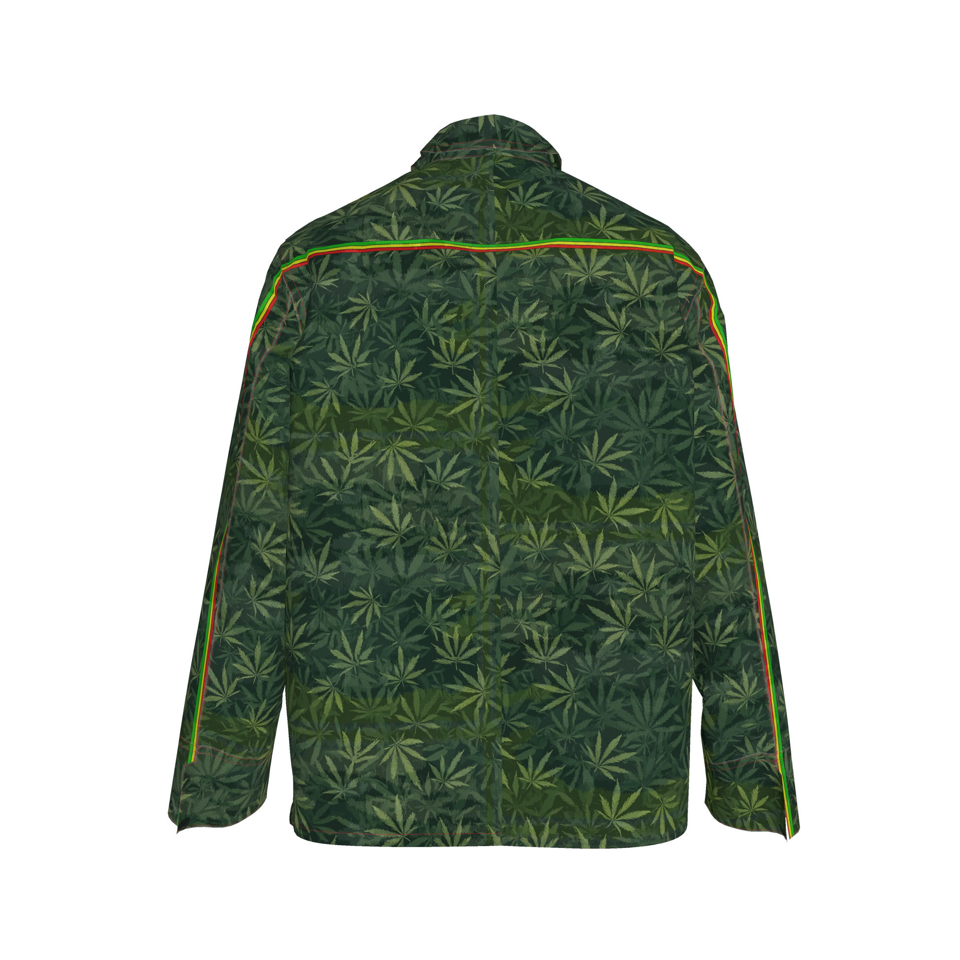 The Rasta MotoStripe™ Leaf Camo Chore Coat 🌿❤️💛💚