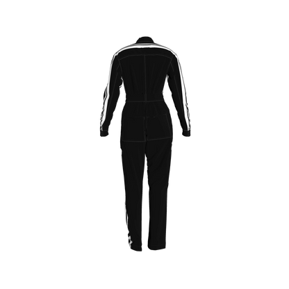 Black & White Zip Lightweight MotoStripe™ Jumpsuit