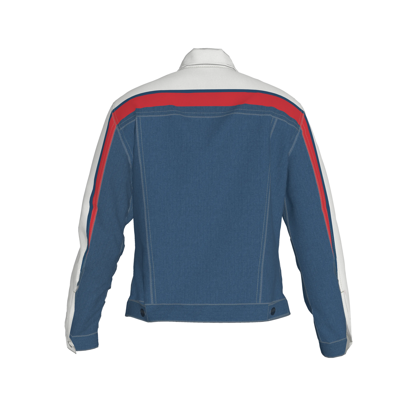 Retro MotoStripe™ Jean Jacket – Red, White & Blue