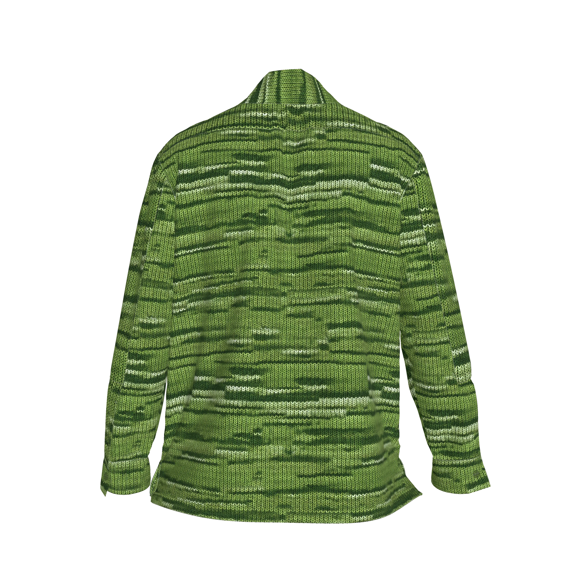 Green🌱🧶Knit Shirt Jacket — Variegated Corduroy Faux Knit 🌿🟩